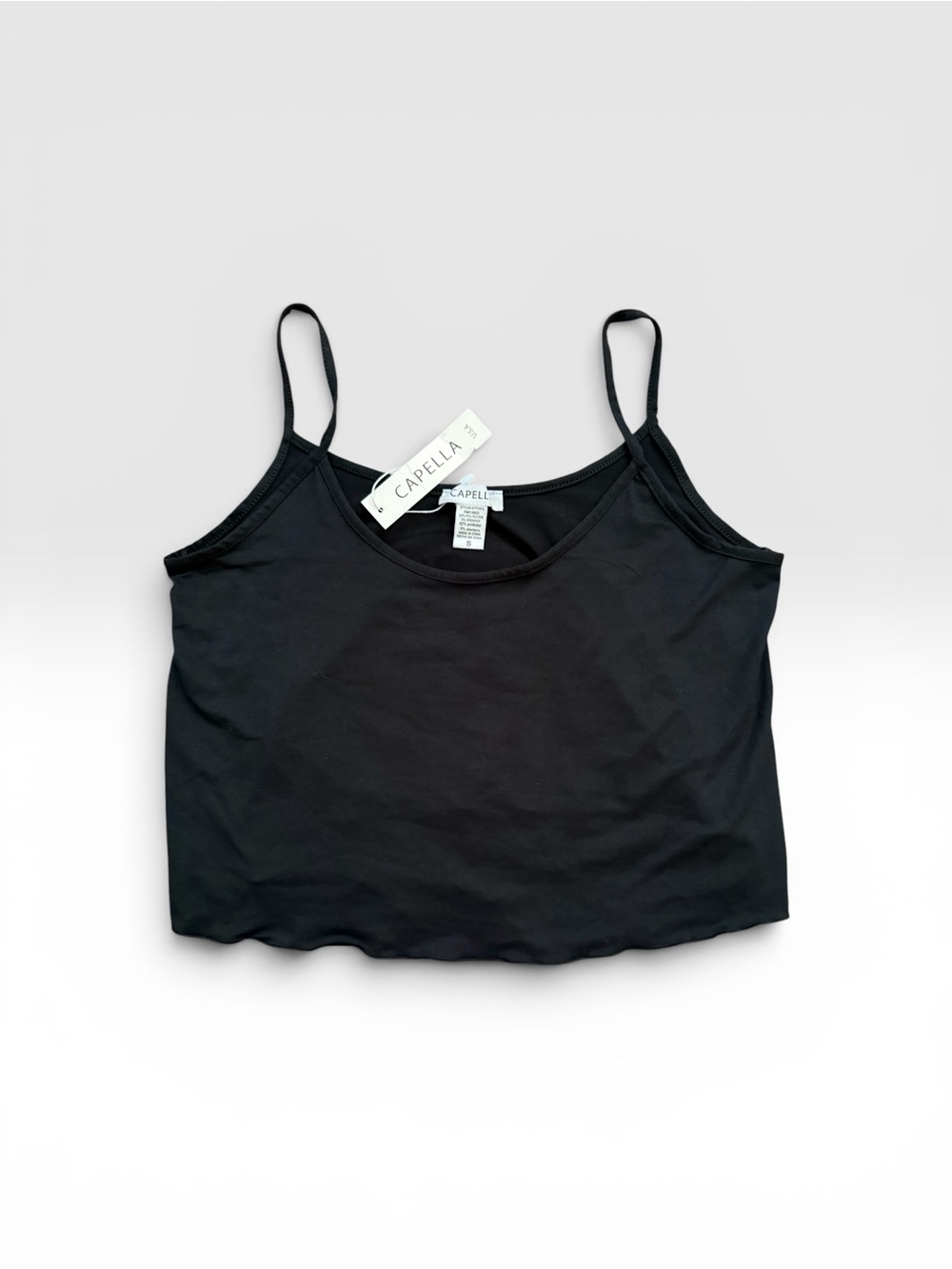 NWT Capella Black Crop Cami Tank Top Small BTP2574